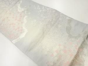 アンティーク　雲に草花模様織出し袋帯（材料）